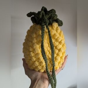 Yellow Pineapple Crochet Bag Handmade